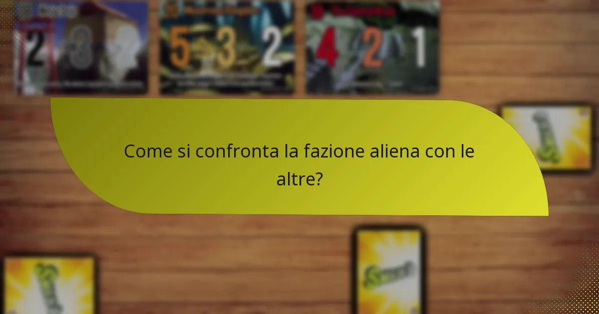 Quali sono le debolezze della fazione aliena?