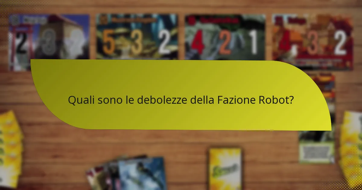 Come si confronta la Fazione Robot con altre fazioni?